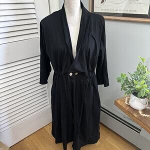 Brobe Recovery Robe Womens XL Black Jersey Knit Post Surgical Comfort